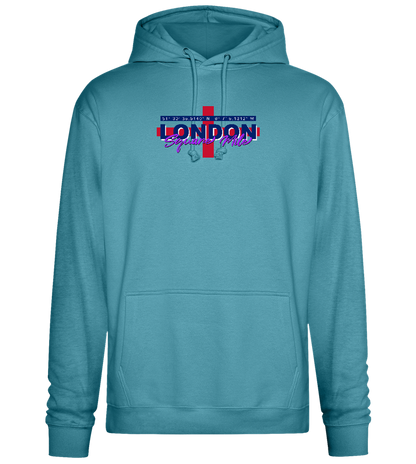 Square Mile Design - Premium Essential Unisex Hoodie_POOL BLUE_front