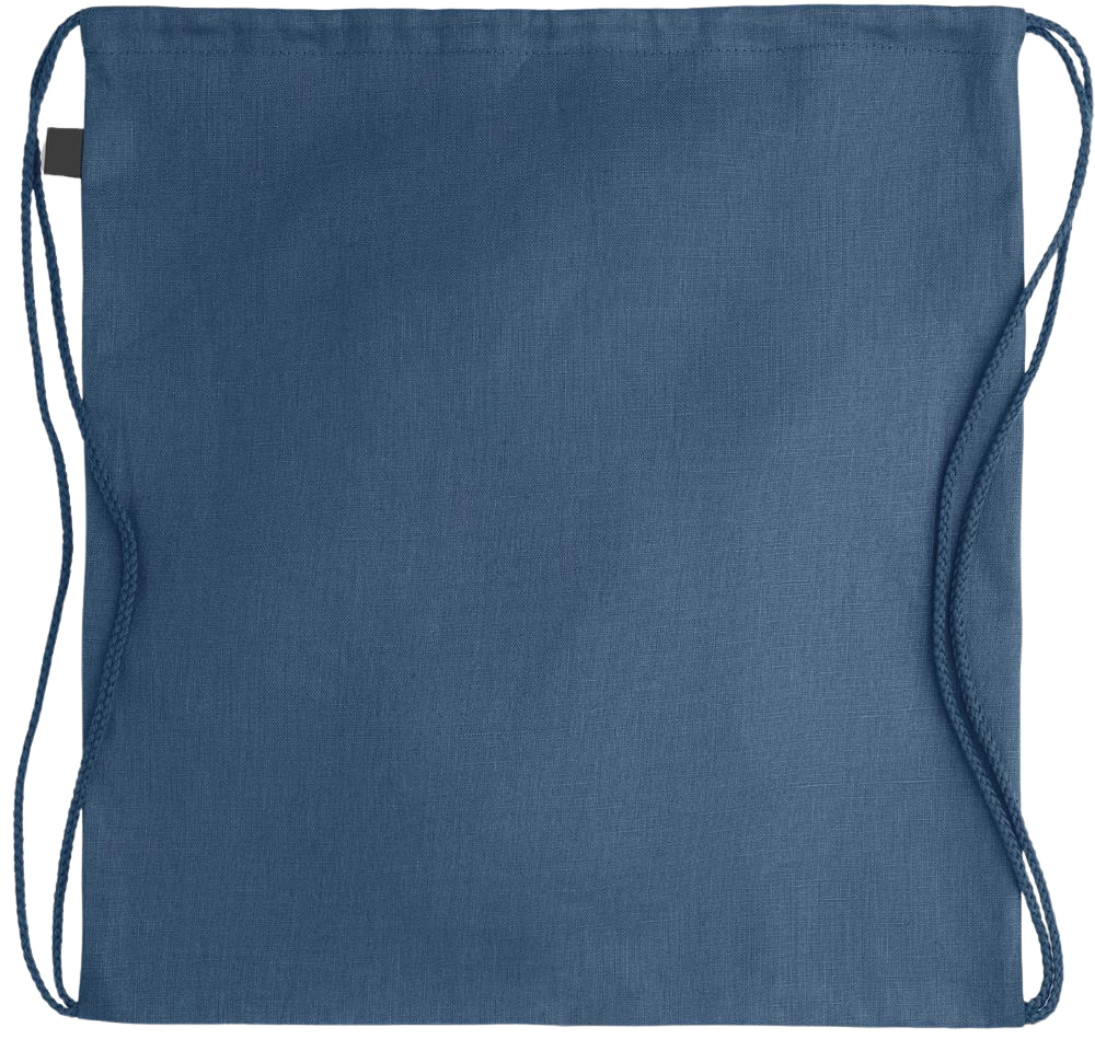 Premium hemp drawstring bag_BLUE_back
