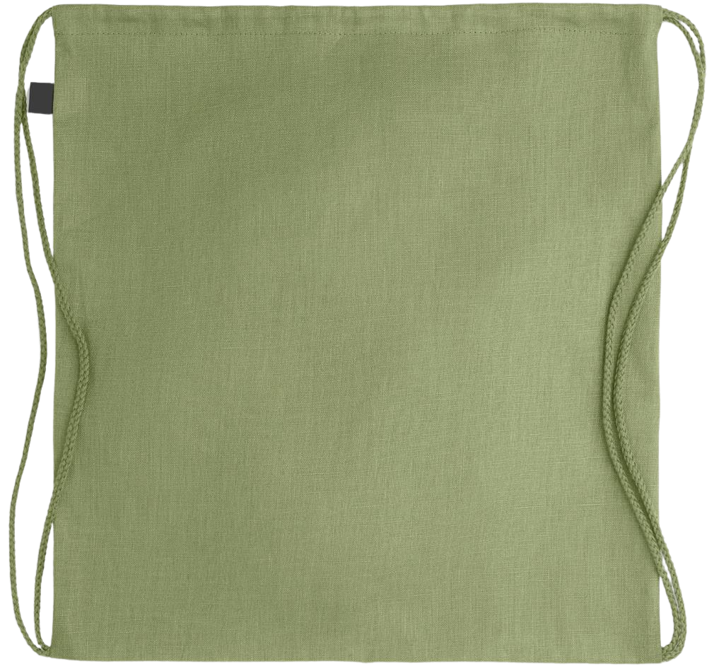 Premium hemp drawstring bag_GREEN_back