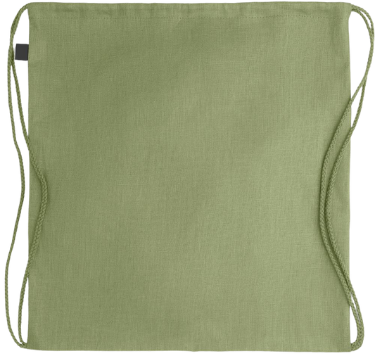 Premium hemp drawstring bag_GREEN_back