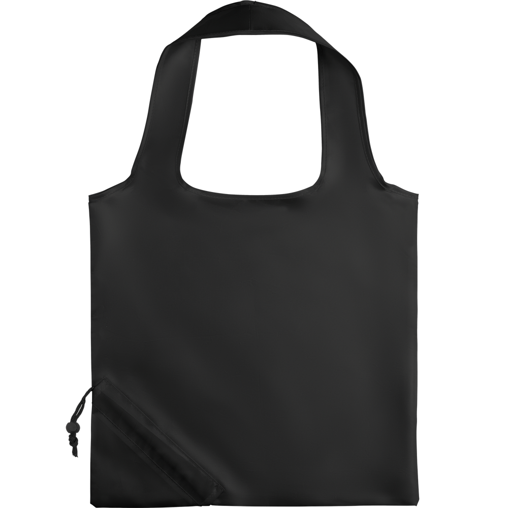 Foldable Polyester Shopping Bag_BLACK_front