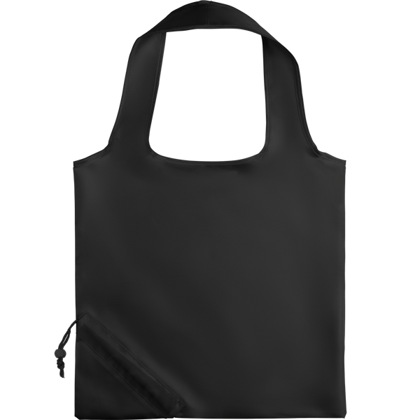 Foldable Polyester Shopping Bag_BLACK_front