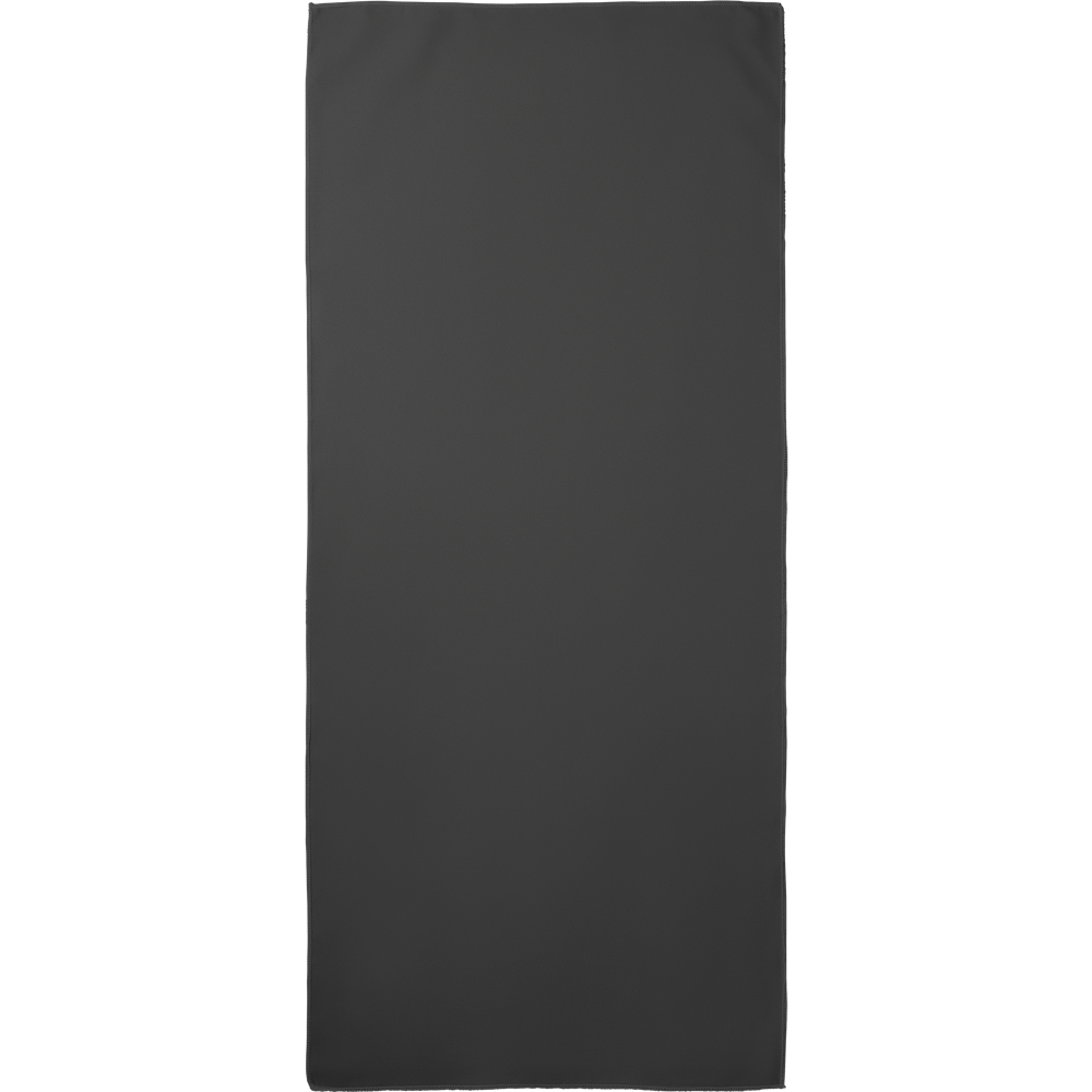 Sports Towel with Mesh Pouch_BLACK_front