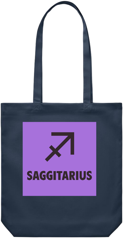 Zodiac Saggitarius Design - Premium Canvas colored cotton shopping bag_FRENCH NAVY_front