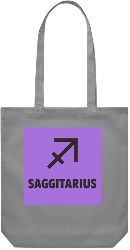 Zodiac Saggitarius Design - Premium Canvas colored cotton shopping bag_GREY_front