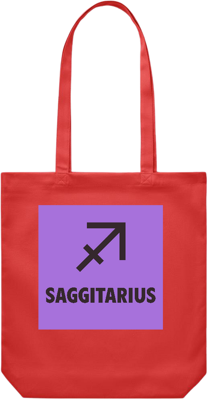 Zodiac Saggitarius Design - Premium Canvas colored cotton shopping bag_RED_front