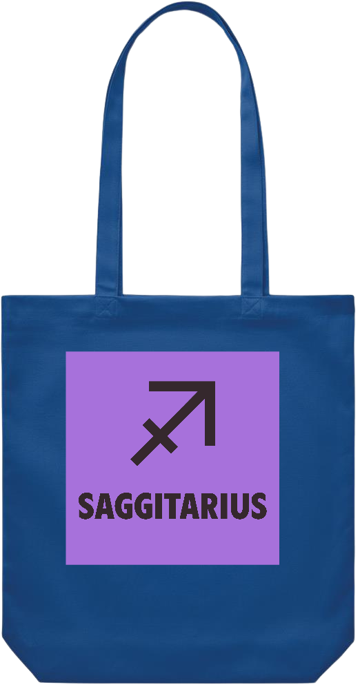 Zodiac Saggitarius Design - Premium Canvas colored cotton shopping bag_ROYAL BLUE_front