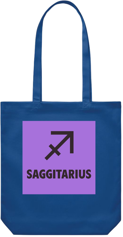 Zodiac Saggitarius Design - Premium Canvas colored cotton shopping bag_ROYAL BLUE_front