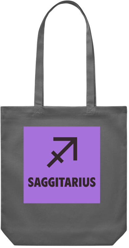 Zodiac Saggitarius Design - Premium Canvas colored cotton shopping bag_STONE GREY_front