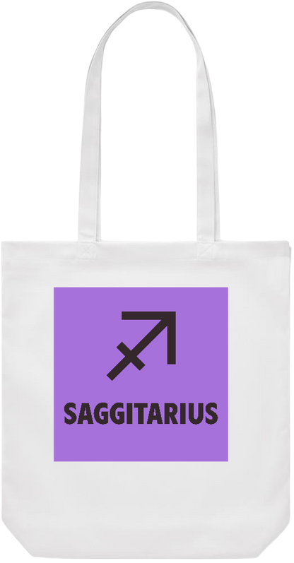 Zodiac Saggitarius Design - Premium Canvas colored cotton shopping bag_WHITE_front