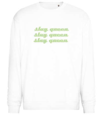 Slay Queen Design - Comfort Essential Unisex Sweater_WHITE_front