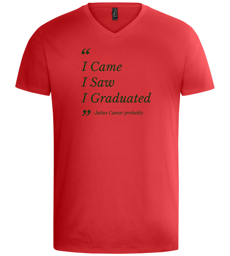 I Came I Saw I Graduated Design - Basic men's v-neck t-shirt_RED_front