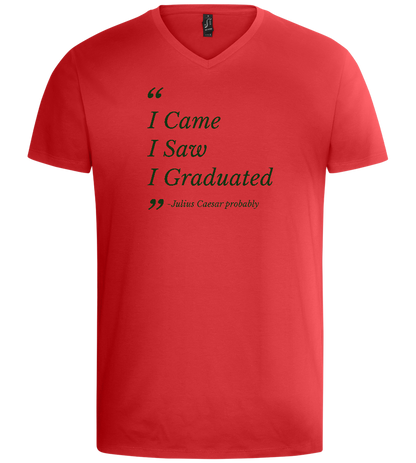 I Came I Saw I Graduated Design - Basic men's v-neck t-shirt_RED_front