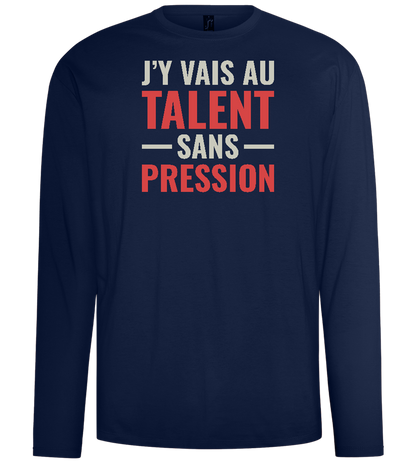 J'y Vais au Talent Sans Pression Design - Comfort men's long sleeve t-shirt_MARINE_front