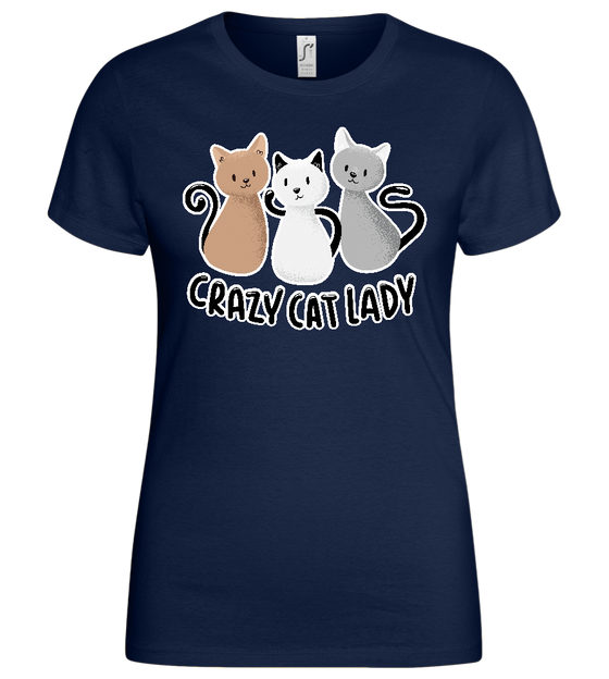 Cat Lady Design - Basic women's t-shirt_MARINE_front