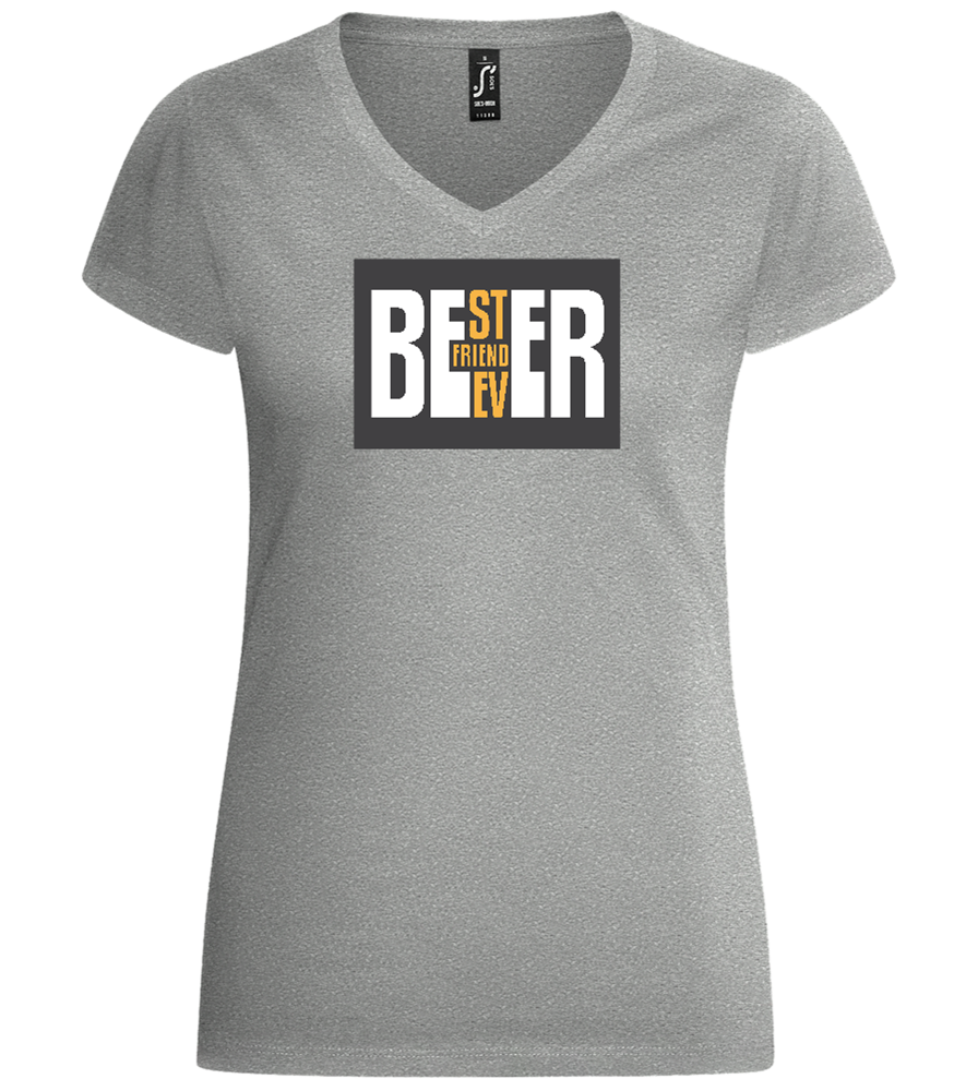 Beer Best Friend Design - Basic women's v-neck t-shirt_ORION GREY_front