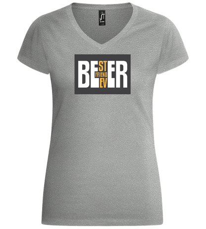 Beer Best Friend Design - Basic women's v-neck t-shirt_ORION GREY_front