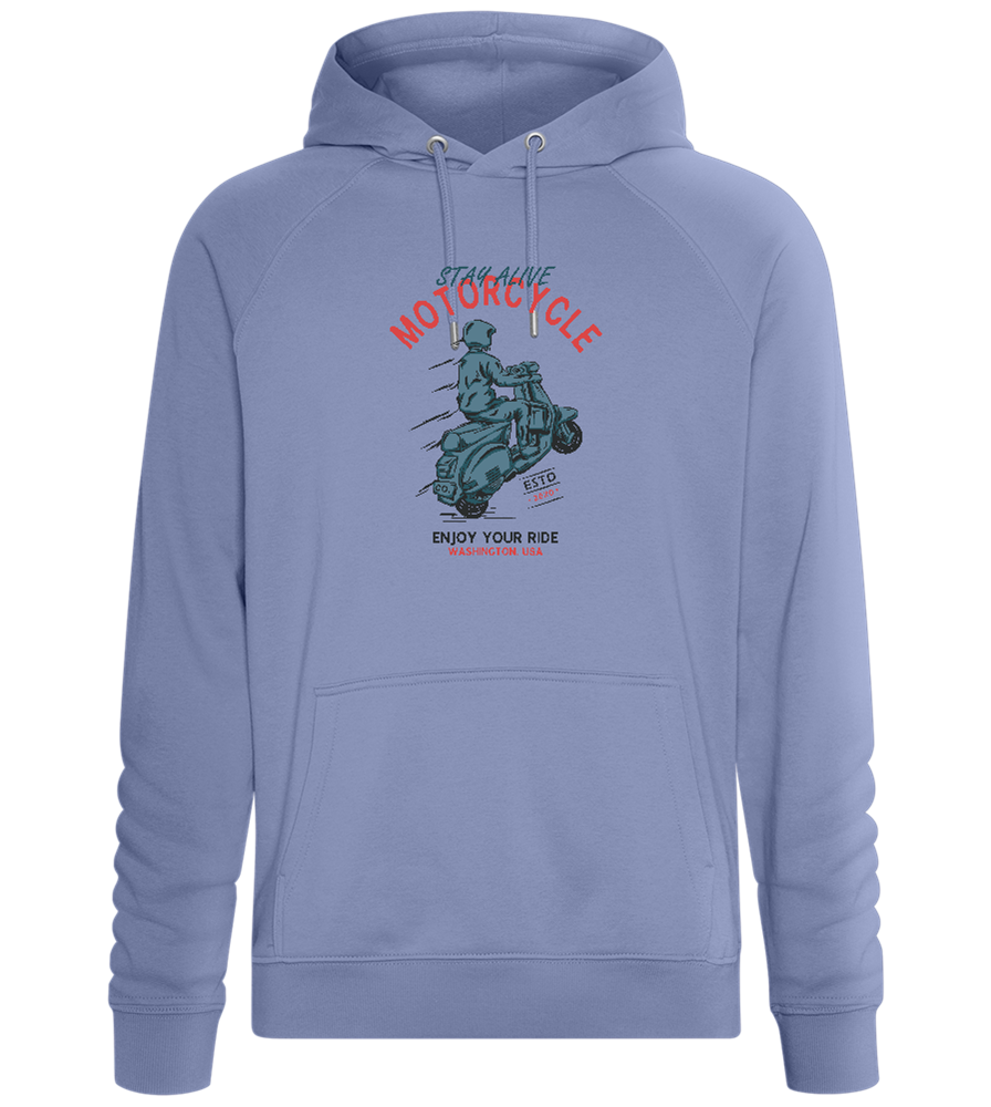 Stay Alive Motorcycle Design - Comfort unisex hoodie_BLUE_front