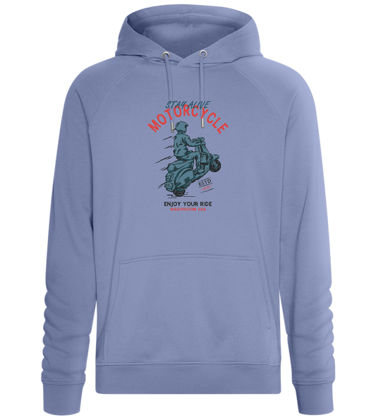 Stay Alive Motorcycle Design - Comfort unisex hoodie_BLUE_front