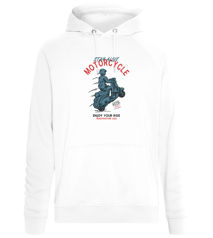 Stay Alive Motorcycle Design - Comfort unisex hoodie_WHITE_front