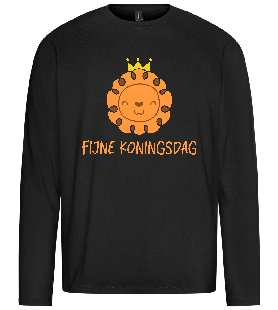 Fijne Koningsdag Design - Premium men's long sleeve t-shirt_DEEP BLACK_front