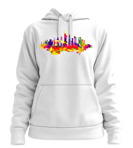 New York City Skyline Design - Premium women's hoodie_WHITE_front