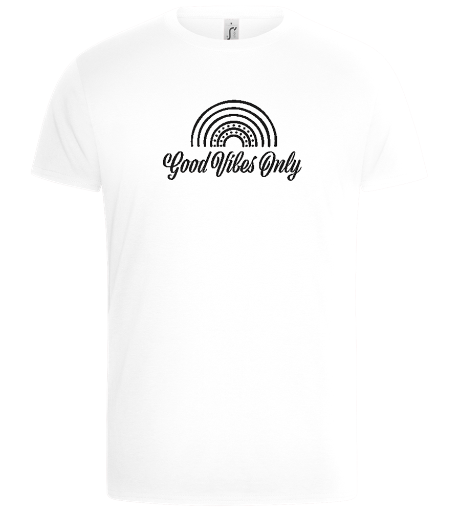 Good Vibes Only Rainbow Design - Basic Unisex T-Shirt_WHITE_front