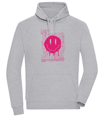 Distorted Pink Smiley Design - Comfort unisex hoodie_ORION GREY II_front