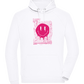 Distorted Pink Smiley Design - Comfort unisex hoodie_WHITE_front