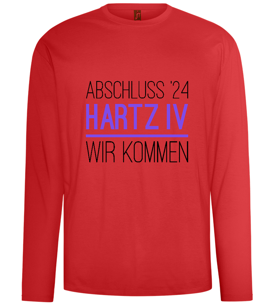 Abschluss '24 Hartz IV Design - Comfort men's long sleeve t-shirt_RED_front