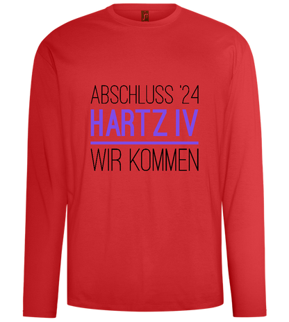 Abschluss '24 Hartz IV Design - Comfort men's long sleeve t-shirt_RED_front