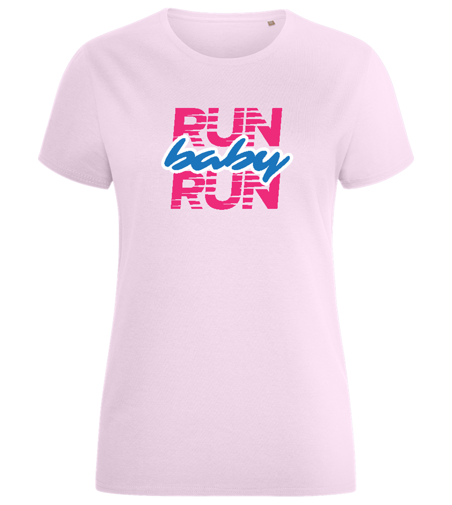 Run Baby Run Design - Comfort women's fitted t-shirt_LIGHT PINK_front