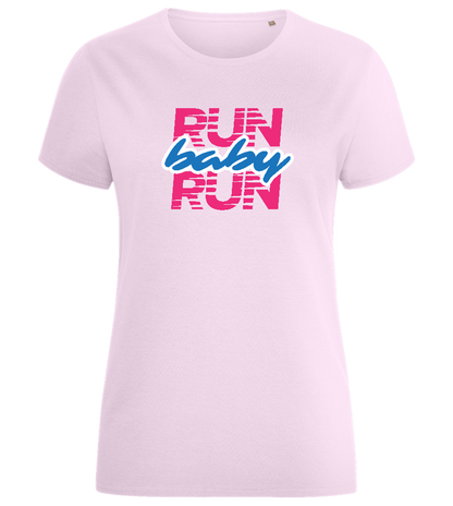 Run Baby Run Design - Comfort women's fitted t-shirt_LIGHT PINK_front