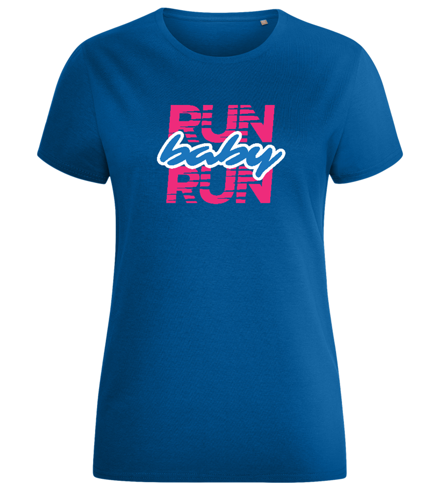 Run Baby Run Design - Comfort women's fitted t-shirt_ROYAL_front