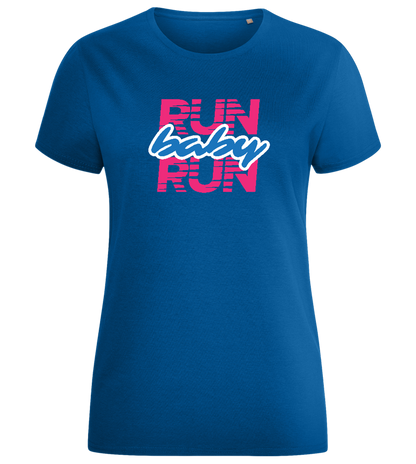 Run Baby Run Design - Comfort women's fitted t-shirt_ROYAL_front