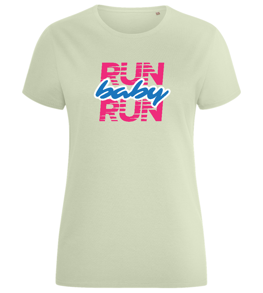 Run Baby Run Design - Comfort women's fitted t-shirt_SILESTONE_front