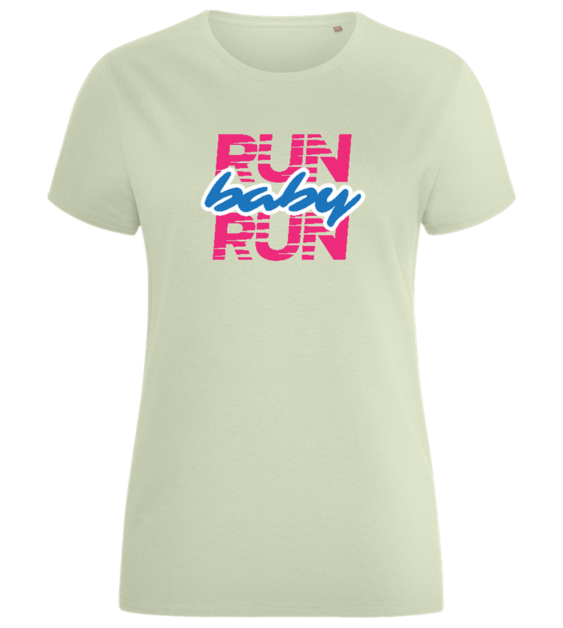 Run Baby Run Design - Comfort women's fitted t-shirt_SILESTONE_front