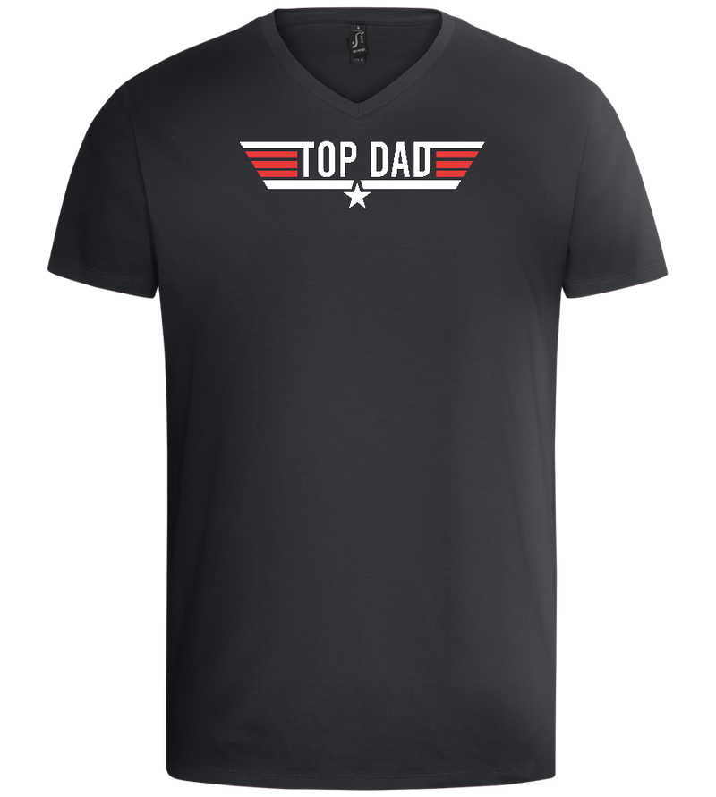 Top Dad Design - Basic men's v-neck t-shirt_DARK GRAY_front