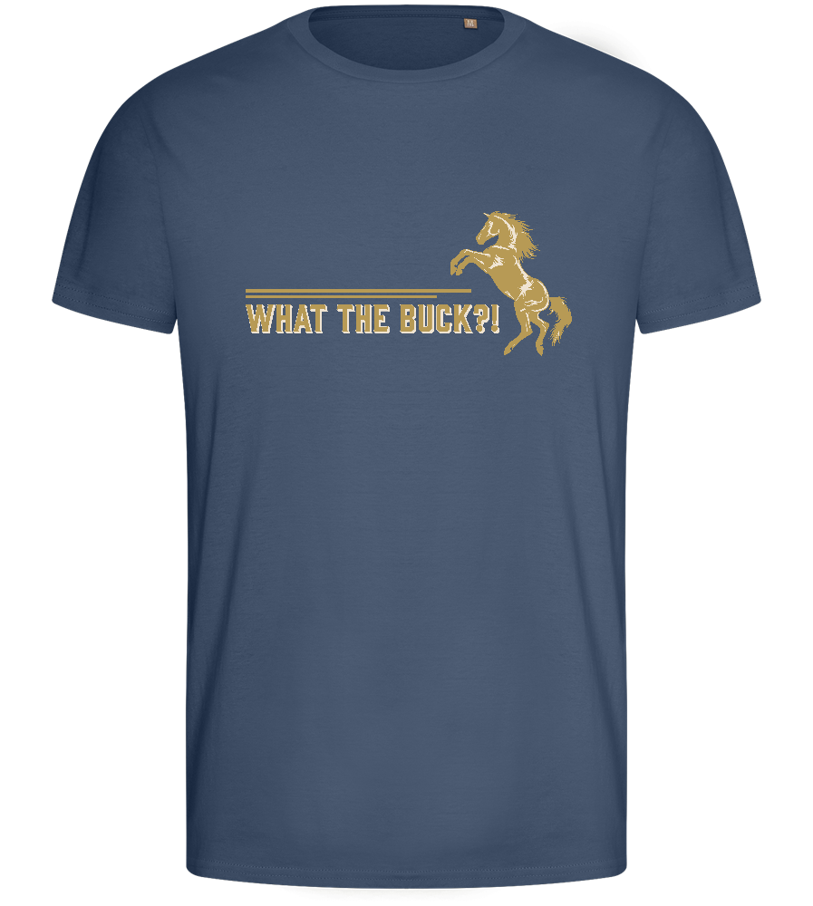 What The Buck Design - Basic men's fitted t-shirt_DENIM_front