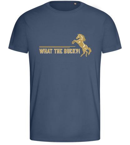 What The Buck Design - Basic men's fitted t-shirt_DENIM_front