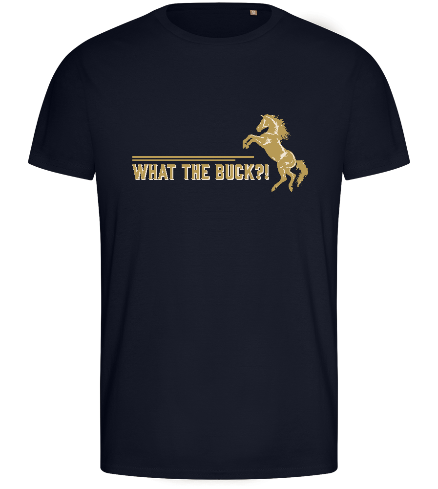 What The Buck Design - Basic men's fitted t-shirt_FRENCH NAVY_front