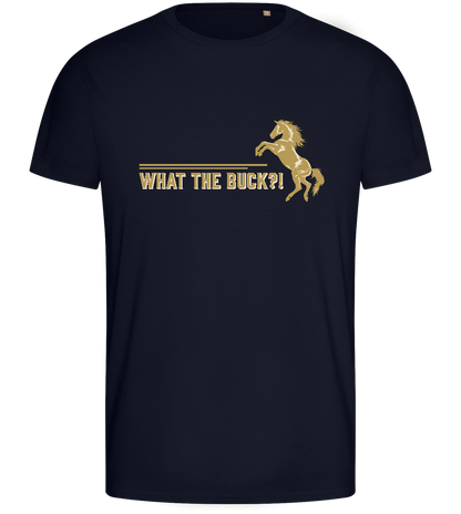 What The Buck Design - Basic men's fitted t-shirt_FRENCH NAVY_front