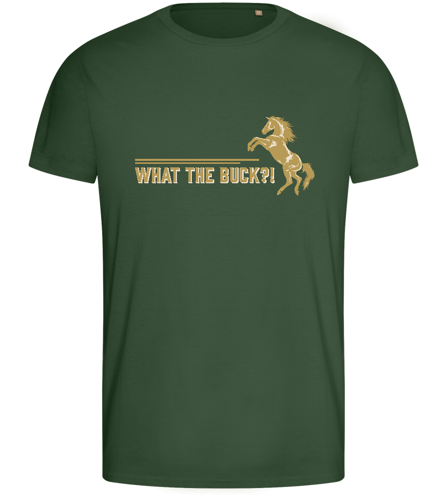 What The Buck Design - Basic men's fitted t-shirt_GREEN BOTTLE_front