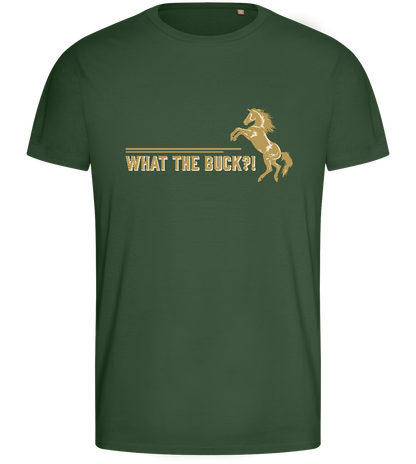 What The Buck Design - Basic men's fitted t-shirt_GREEN BOTTLE_front