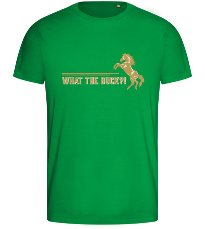 What The Buck Design - Basic men's fitted t-shirt_MEADOW GREEN_front