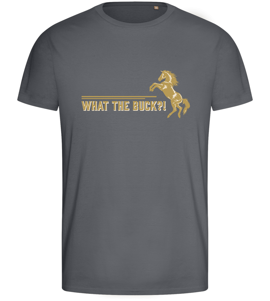 What The Buck Design - Basic men's fitted t-shirt_MOUSE GREY_front