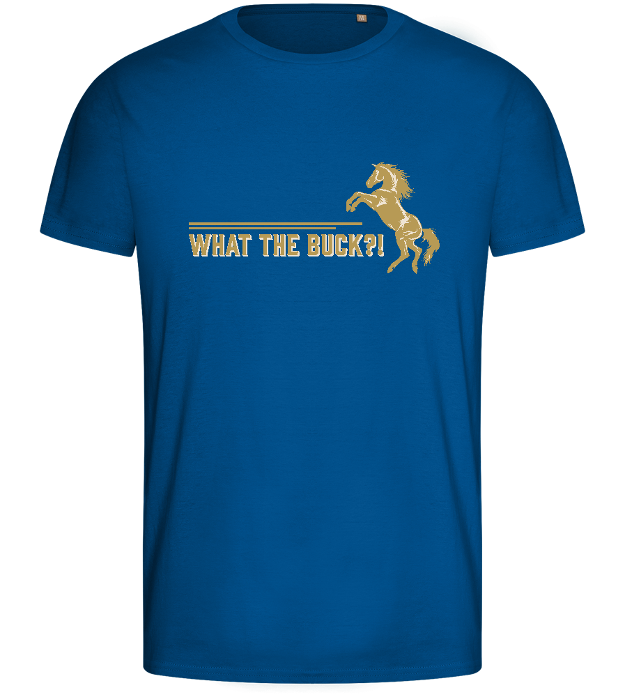 What The Buck Design - Basic men's fitted t-shirt_ROYAL_front