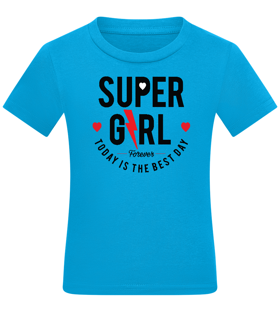 Super Girl Forever Design - Comfort kids fitted t-shirt_TURQUOISE_front