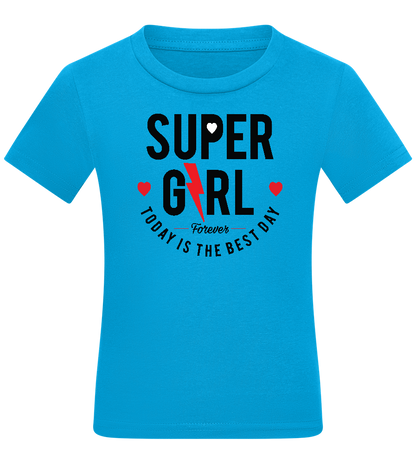 Super Girl Forever Design - Comfort kids fitted t-shirt_TURQUOISE_front
