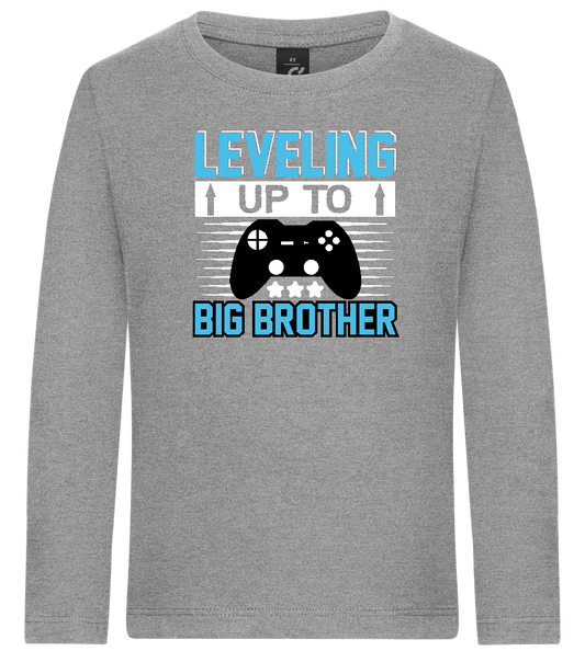 Leveling Up To Big Brother Design - Premium kids long sleeve t-shirt_ORION GREY_front